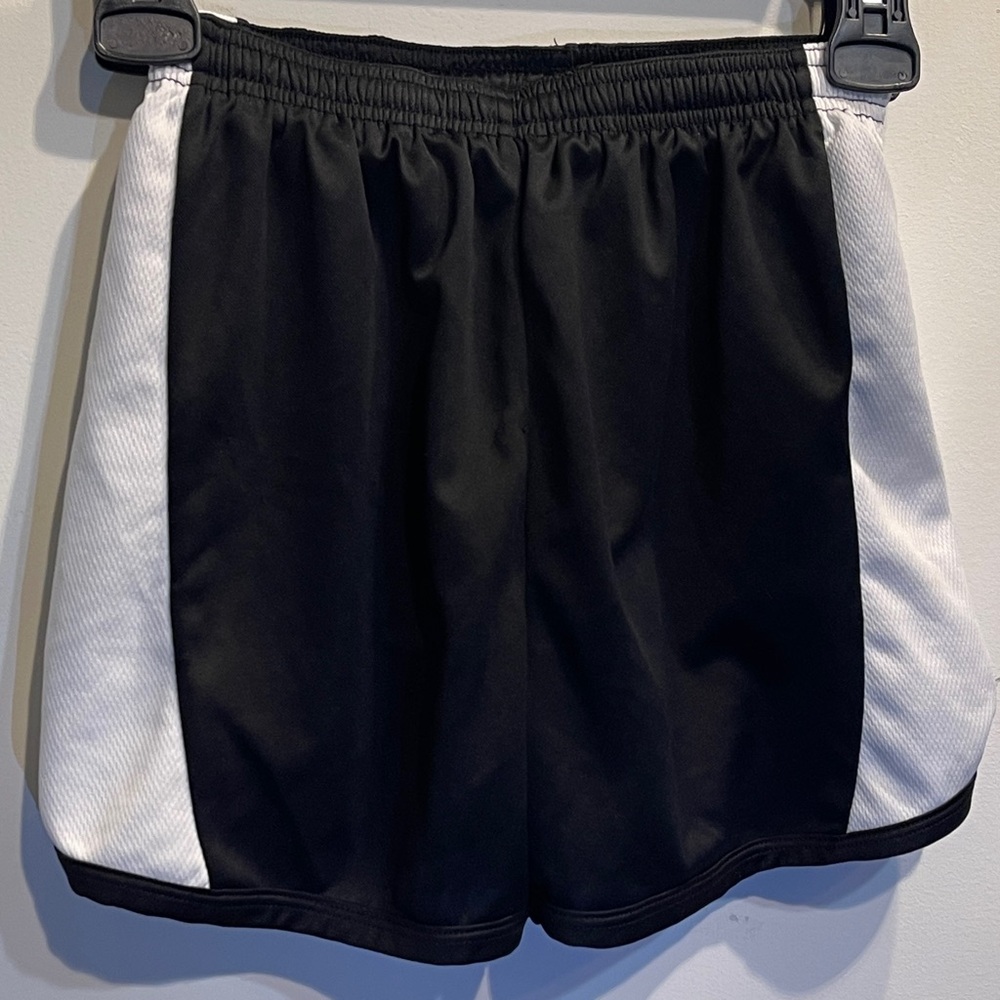 Black and White Girl’s Mesh Athletic Shorts - Picture 2 of 3